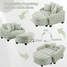 Sofa Cyan 1 Seat Made Of Eucalyptus For Living Room - 青色 1 人座 - 查看 3