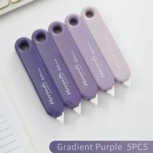 5pcs Flip-Top Correction Tape, Gradient Color, High Aesthetic, Mini Portable, Adjustable Tension, Fashion New Style - Sets - View 17