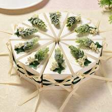 10 Pcs Christmas Cake Shape Gift Boxes Wedding Party Candy Boxes Triangle Candy Bag For Birthday Party Decor Supplies - Multicolor - View 8