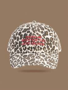 1pc Retro Leopard Print Baseball Cap, Casual Style Soft Top Embroidered Hat, Unisex Fashion - Multicolor - View 10