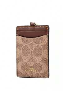 Coach ID Lanyard Badge Holder Vertical ID Card Holder Ultra-Thin Card Case For Office School Travel - Brown - View 7