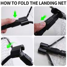 Jaring Pancing Lipat – Jaring Pancing yang Dapat Ditarik – Nyaman Dibawa dan Diangkut, dan Dilengkapi dengan Gagang Teleskopik untuk Menyesuaikan Panjang Jaring Pancing Perlengkapan Memancing - Hitam - View 9
