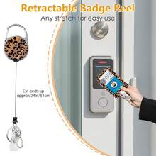Personalized ID Badge Set With Lanyard, Featuring A Retractable Badge Holder, Retractable Clip, And Detachable Neck Lanyard, Vertical Design - Suitable For Women, Nurses, Doctors, Students, And Teachers (Leopard Print Version) - Leopard - View 7