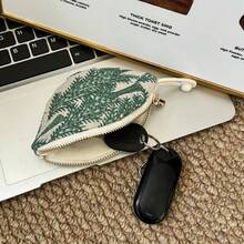 Embroidered Bluetooth Earphone Protective Case, Lipstick Makeup Bag, Travel Keychain Pouch, Coin Purse Earphone Bag, With Hanging Loop - Multicolor - View 25