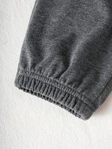 Young Boy Casual Minimalist Versatile College Style Diagonal Pocket Dark Gray Long Pants Suitable For Vacation Travel Sports School Daily Wear - Dark Grey - View 10