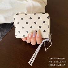 Heart Polka Dot Card Holder, Korean Style Fashion Minimalist Niche Multi-Function Women's Card Wallet Storage Bag - Multicolor - View 5