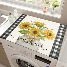 1pc Absorbent Drying Mat, Sunflower Kitchen Decor Coffee Machine Mat, Laundry Room Accessory Handmade Coffee Pot Drip Tray, Kitchen Floor Mat, Dining Table Mat, Kitchen Countertop Dish Drying Mat, Breakfast Mat, Heat-Resistant Drip Tray With Non-Slip Pad, Diatomaceous Earth Drip Tray, Stain Hiding, Super Absorbent Kitchen Drip Tray, Easy To Clean Dish Rack Mat, Perfect For Kitchen, Dining Table, Coffee Shop, Bar, Holiday, Party, Home Decor, Holiday Gift - Multicolor - View 10