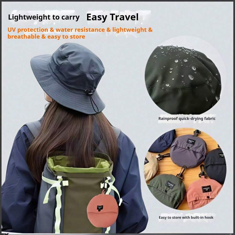 2 Paket Topi Ember Tahan Air Musim Semi/Panas, Topi Hiking Luar Ruangan, Tas Penyimpanan Lipat, Tipis, Cepat Kering, Dengan Tali Tahan Angin yang Dapat Diatur, Topi Ember Unisex, Topi Pelindung Matahari, Cocok Untuk Aktivitas Luar Ruangan, Hiking, Panjat Tebing, Memancing, Berburu, Perjalanan, Golf