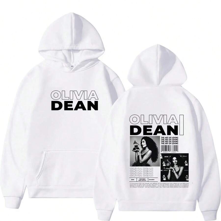 Olivia Dean Art Of Loving Album Tour 2026 Grafik Hoodie Herren Damen Mode Sweatshirt Langarm Locker Lässig Fleece Pullover 4MIF - Weiss - Übersicht 1