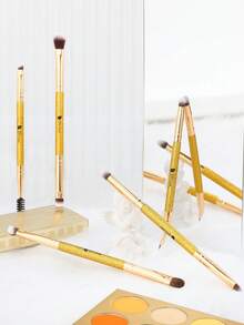 DUcare Golden 5-Piece Shimmer Dual-Ended Eye Shadow Makeup Brush Set, All-In-One Makeup Brush Kit, Crafted With Synthetic Fibers For A Flawless, Portable And Essential Beauty Brush Tool - Gold - View 8