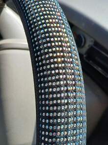 Rhinestone Decor Car Steering Wheel Cover,Car Women Accessories - Multicolor - View 4