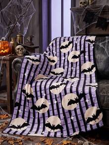 1pc Halloween Flannel Blanket, Single-Sided Print, Soft And Lightweight, Cartoon Pattern, Comfortable And Easy To Care, Multi-Purpose Blanket, Suitable For Bedroom, Sofa, Study And Dorm, Room Decor, Halloween Decor, Ideal Halloween Gift, Perfect Birthday Gift - Multicolor - View 7