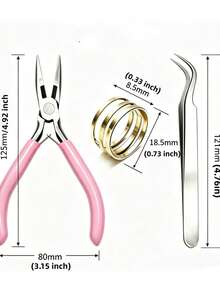3pcs DIY Jewelry Making Tool Set Includes Needle Nose Pliers, Opener, Tweezers, Suitable For DIY Bracelets, Necklaces, Earrings And Other Jewelry Making, Jewelry Repair, Wire Wrapping, Handmade Crafts - Multicolor - View 6