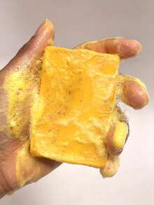 1/3/6pcs Turmeric Ginger Granule Cold Process Handmade Soap, Lemon Scented Cleansing Soap, Gentle Face And Body Wash Soap, Suitable For Daily Home Use - Lemon - View 5
