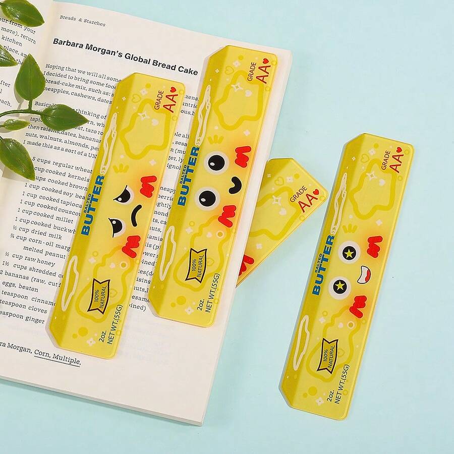 Funny Butter Expression Acrylic Bookmark Cute Cartoon Book Marker Creative Reading Accessory Gift For Book Lovers Students