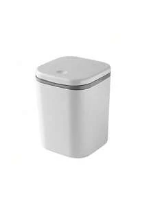 1pc Mini Trash Can With Lid, Small Desktop Waste Bin, Plastic Desktop Waste Basket, Twist Lid Design To Prevent Odor Leakage, Suitable For Storing Fruit Peels And Paper Scraps, Keeps Desktop Tidy, Applicable For Bathroom, Home Office Desktop Decoration, Coffee Table, Office, Living Room, Study And Other Places - A - View 8