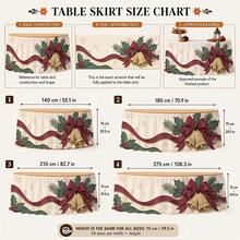 1pc Tablecloth & Table Skirt Set, Holiday Design, Home & Office Event Backdrop, Seasonal Celebration Table Decor, Winter Theme Decoration, High-End Banquet Decor - Multicolor - View 9
