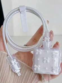 White Bow With Small Pearls