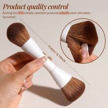 BS-MALL Dual-Ended Makeup Brush Set 5pcs, Synthetic Fiber Foundation Powder Eyeshadow Blending Brushes, Soft Sponge Brush Set - White - View 3