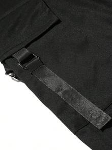 Men's Spring/Autumn New Drawstring Fashion Casual Sports Long Pants, Unisex, Suitable For Spring/Autumn - Black - View 8