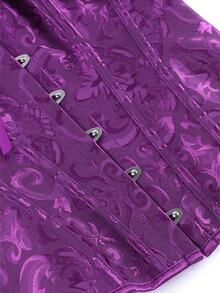 Vintage Palace Style Purple Lace Jacquard Corset Top, Front Button And Back Lace-Up Design, Suitable For Lolita Tea Party, Wedding, Women's Halloween Costume, Cosplay - Purple - View 9
