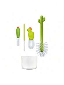 5pcs/Set Bottle Brush Cleaning Set - Includes Bottle Brush, Nipple Brush, Detail Brush And Straw Brush, Water Cup Cleaning Brush, Multi-Functional Cleaning Brush, Suitable For Kitchen Utensils, Bottle Drying Rack, Household Storage Boxes - Multicolor - View 2