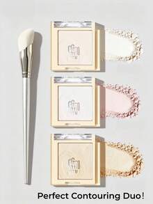 GUOXIAONIU Highlighter Concealer Brush, 3D Diamond Cut Face Makeup Brush, Soft Dense Fluffy Brush For Precise Highlighting Concealing, Beginner Friendly Makeup Tool - Silver - View 4