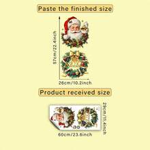 1pc Christmas Toilet Decor Sticker, Santa Claus & Christmas Wreath Bell With Merry Christmas Element, Self-Adhesive Decor Sticker For Bathroom - Multicolor - View 3