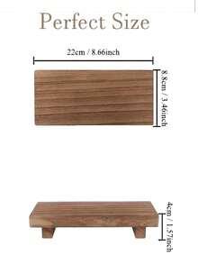 Wooden Base Display Stand, Suitable For Bathroom, Kitchen Sink, Soap Dish, Candle Holder, Plant Stand, Farmhouse Style Bathroom And Kitchen Decor, Home Bathroom Decor, Bathroom Storage, Autumn Decor, Back To School Decor - One Size - View 11