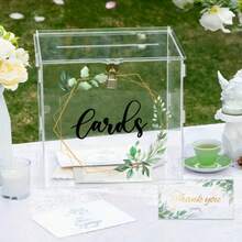 Halloween, Christmas, 1pc Luxury Transparent Acrylic Wedding Card Box With Lock - Sturdy And Durable, Unbreakable, Easy-Open Design - Suitable For Wedding Banquet, Anniversary, Birthday Party, Graduation Decoration And Greeting Card Storage - 1PC - View 8