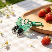 6 Pcs/Pack Cute Colorful Butterfly Acrylic Keychains, Cartoon Backpack Pendant Key Rings, Aesthetic Decorative Key Holders For Students Party Favor Gift Supplies - Butterfly - View 9