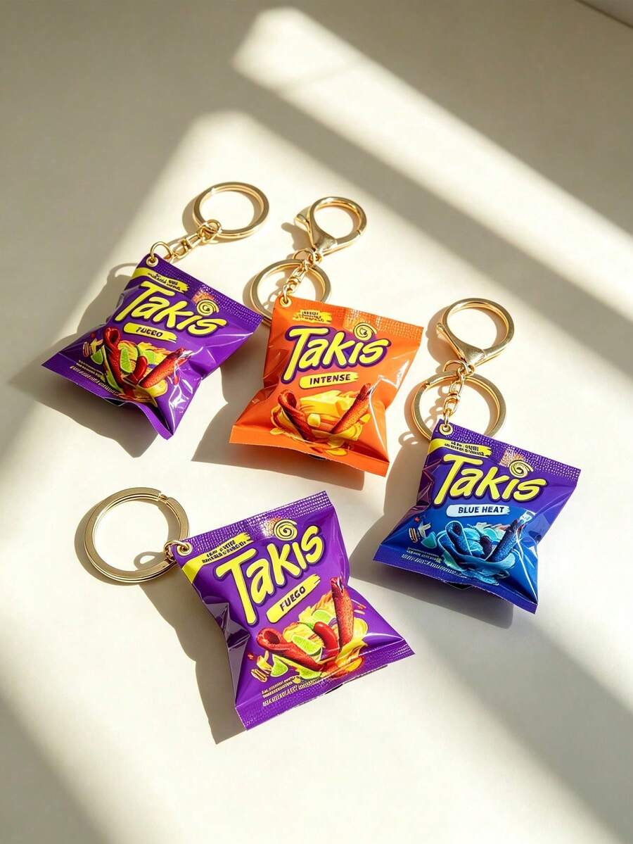 6/3/1pc Creative Realistic Potato Chips Snack Bag Keychain Pendant - Multicolor - View 1