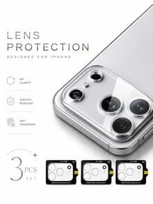 3pcs - 17 Pro Max High Definition Camera Lens Screen Protector, 9H Tempered Glass, Anti-Scratch, Bubble-Free, Clear Display, Compatible With IPhone18Promax/18Pro/17 Pro/17 Air/17/16 Pro Max/16 Pro/16 Plus/16/15 Pro Max/15 Pro/15 Plus/15/14 Pro Max/13/12/11 And Other Models. Phone Accessories, Compatible With Phone Cases. - Clear - View 28