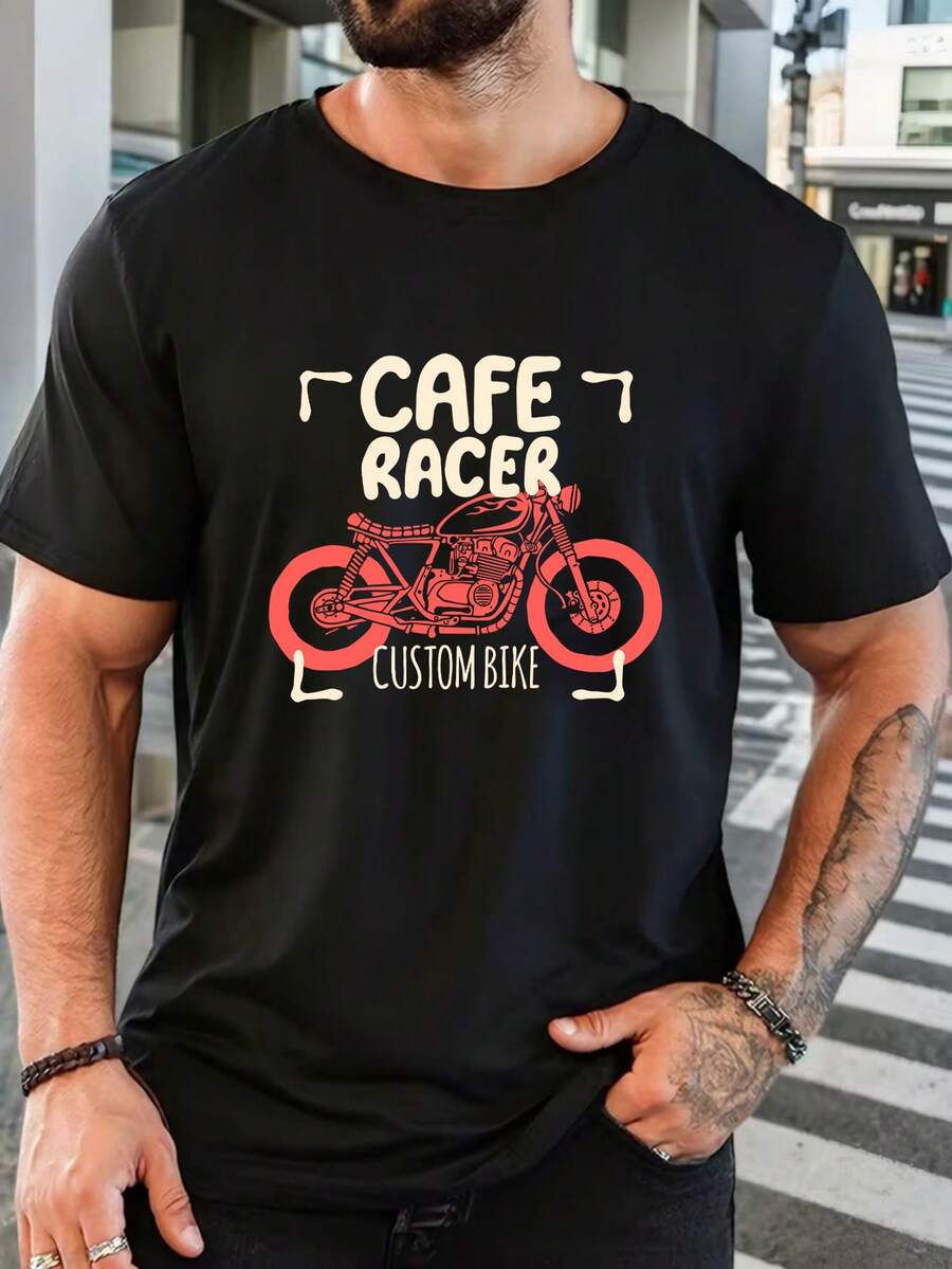 Men's Pure Cotton Short Sleeve T-Shirt Crew Neck Regular Fit Casual Summer Basic Tee Everyday Wear Comfortable Top - 黑色 - 查看 1