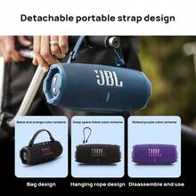 JBL Loa Bluetooth di động CHARGE6, thời lượng pin siêu dài, loa độ trung thực cao, chống nước và chống bụi IP68, chip Bluetooth 5.4, kết nối đa loa, công nghệ tăng cường âm thanh AI - Xem 5