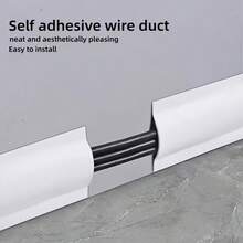 Self-Adhesive Flexible Cable Management Tube With Wire Slot - No Drilling Required, Bendable Cable Organizer, Suitable For Room Corners, Anti-Trip Cable Protection, Widely Used For Wire Management On Walls, Floors, And Baseboards (Matte White) - Multiple Styles - View 7