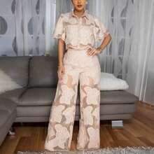 Women Two-Piece Outfits - Apricot - View 2