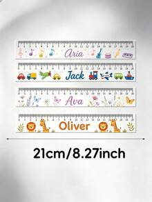 Custom Transparent Ruler - Your Name And Pattern, Multiple Designs. Suitable For Home, Office And Study. Perfect Back To School, Graduation And Christmas Gift For Teachers And Students. - Multicolor - View 5