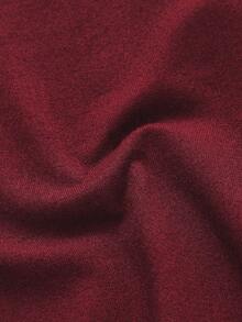 French Elegant Waist-Cinching High-Waisted Fitted Elegant Spaghetti Strap Square Neck Solid Color A-Line Midi Dress For Women - Burgundy - View 11
