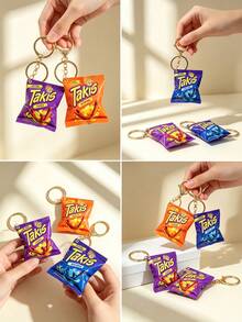 6/3/1pc Creative Realistic Potato Chips Snack Bag Keychain Pendant - Multicolor - View 4