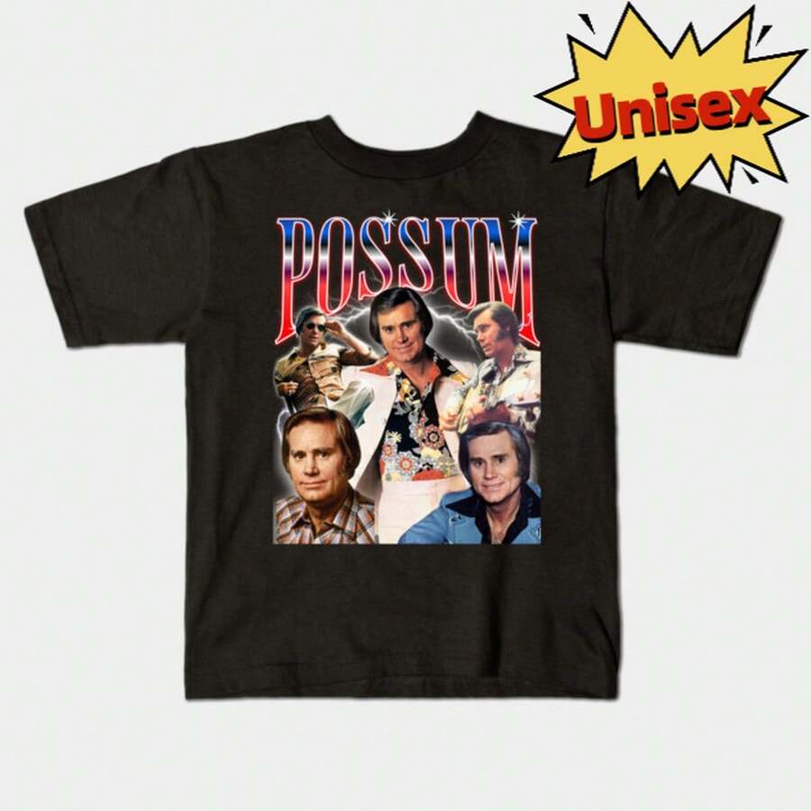 T Shirt Men Tops Women George-Jones Country Legend Print Unisex - 黑色 - 查看 1