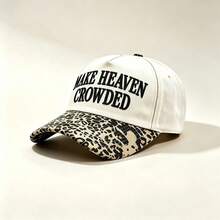 1pc MAKE HEAVEN CROWDED Embroidery Baseball Cap Mixed Color Brim Breathable Sport Hat Adjustable Strap For Men Women Street Style - Multicolor - View 13