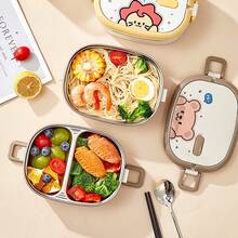 850/1500ML 304 Stainless Steel Lunch Box With Sauce Box, Cute Cartoon Pattern Portable Large Capacity Bento Box, Insulated Anti Scalding Lunch Container With Handle, Sealed Fruit Salad Food Storage Container - Multicolor - View 12