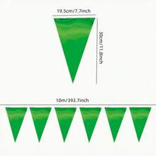10m 20pcs Colorful Triangle Bunting Flags, Optional Red, Yellow, Purple, Blue, Black, Pink, White, Green, Multicolor, Multiple Colors Available, Plastic Flags, Suitable For Opening Events, Weddings - A - View 17