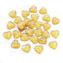 40pcs 10mm/12mm Flat Back Heart-Shaped Resin Inlaid Stones, Multi-Color Crystal Cluster Natural Stone Convex Surface DIY Jewelry Making Accessories - Heart - View 4