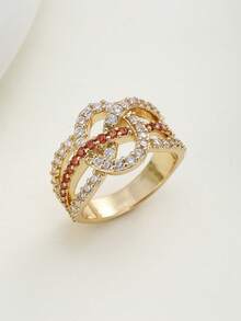 ZHIXUN 1pc French Fashion Exquisite Synthetic Zirconia Ring, Suitable For Women, Applicable For Party Wear, Daily Wear And Year-Round Use, Perfect For Holiday Gifts - Ring - View 4