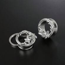 1 Pair 316L Stainless Steel Flower Ear Gauge Ear Cartilage Expander Body Piercing Jewelry Vintage - 1403 - View 8