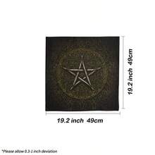 1pc Vintage Ornate Pentagram Tarot Cloth, Dark Retro Pattern Witch Altar Mat, Wiccan Pagan Divination Tablecloth Spiritual Decor Tapestry - Multicolor - View 7