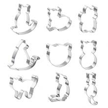 5/9pcs Cat Ceramic Clay Cutter Stainless Steel Cutting Mold For Ceramic Clay Fridge Magnet Keychain Pendant Small Gift Making - Silver - View 14