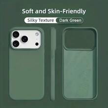 New 18 Luxury Shockproof Soft Beige Friendly Phone Case, Compatible With IPhone 18 17 16 15 Pro 14 Plus 13 12 11 17 Pro Max Resistant Design, Skin-Friendly Material, Anti-Fall Smooth Protective Cover - Green - View 1